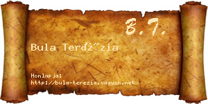 Bula Terézia névjegykártya